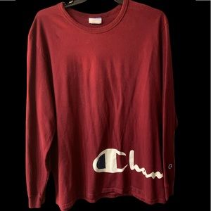 Maroon long sleeve champion T shirt XXL.
